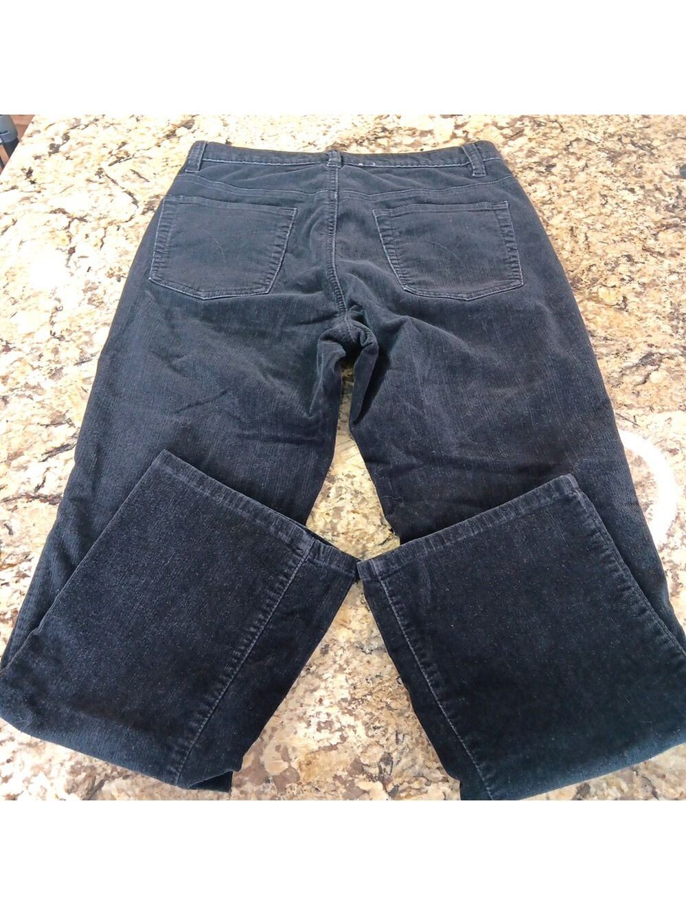 Size 8 X 28 Calvin Klein Jeans Womens Black Velvet Bootcut Mid Rise Pants - Picture 9 of 12